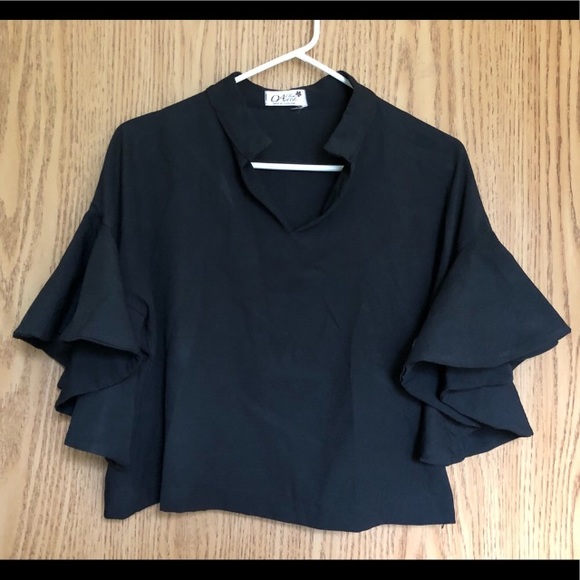 Reserve EUC Bell Sleeves Top Blouse Shirt + Zara - Picture 1 of 6